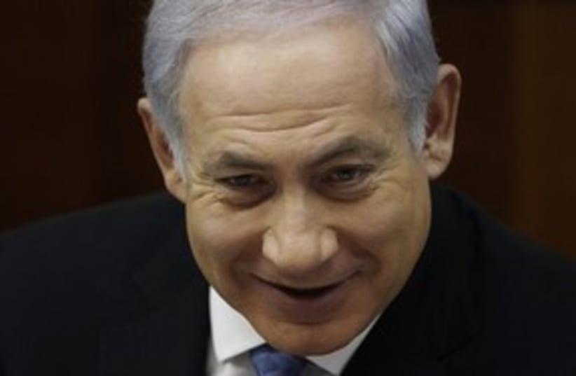 Netanyahu scary grin 311 AP (photo credit: AP)
