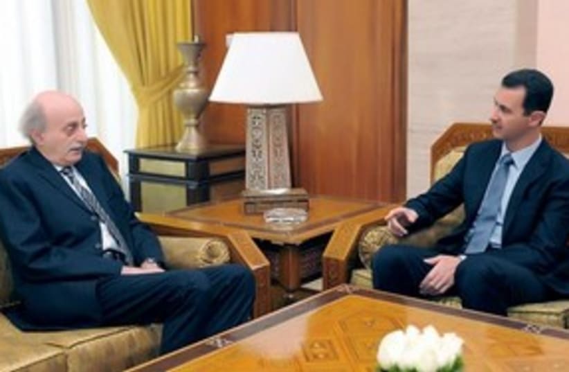 Assad and Jumblatt 311 AP (photo credit: AP)