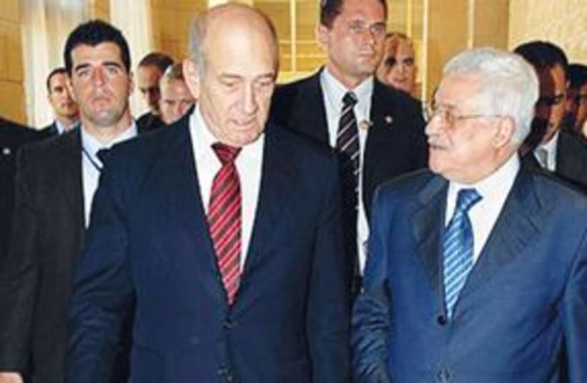 Olmert and Abbas 311 (photo credit: AP)
