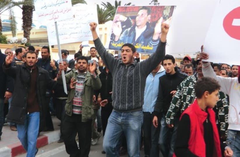 demostration in Sidi Abu Zeid (photo credit: Eldad Beck)