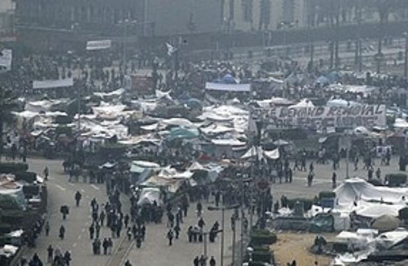 Tahrir square protesters 311 AP (photo credit: Associated Press)