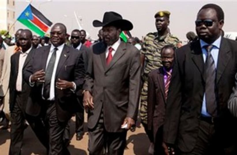 S. Sudan President Salva Kiir Mayardit cowboy hat 311 AP (photo credit: AP)