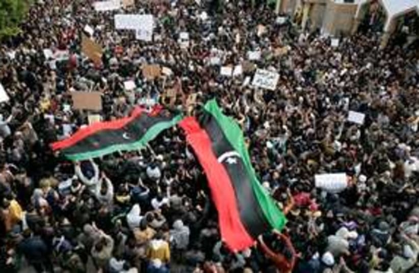 Libyan anti-Gaddafi protesters 311 AP (photo credit: AP)