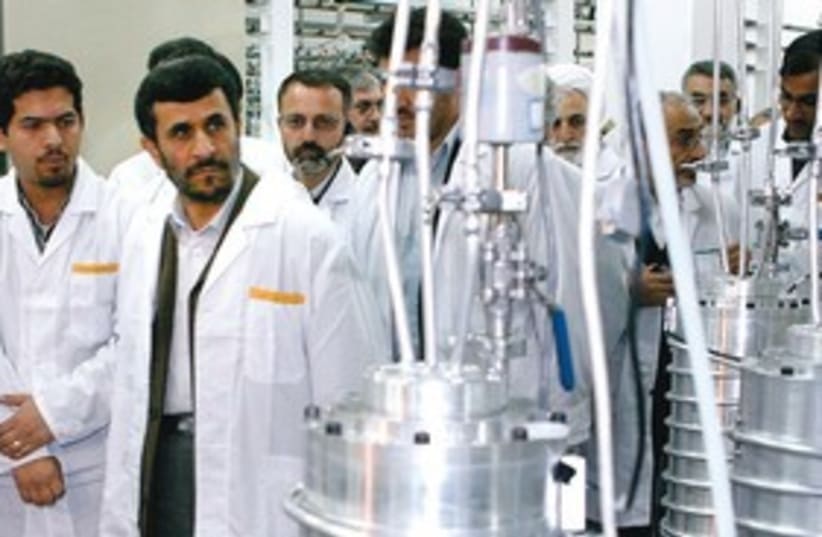 Mahmoud Ahmadinejad at nuclear plant (Reuters) 311 (photo credit: Reuters)