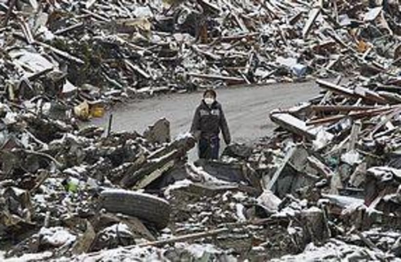 japan snow rubble 311 (photo credit: REUTERS)