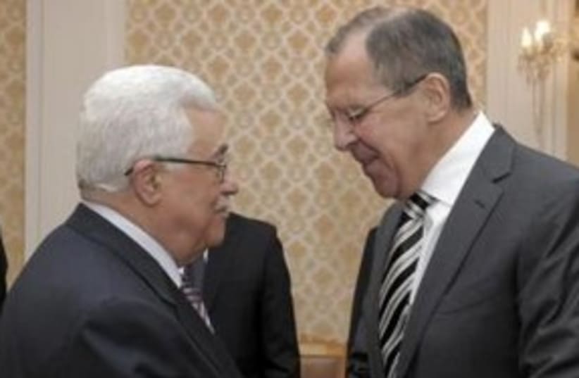 PA President Abbas with Russian FM Sergei Lavrov 311 (R) (photo credit: REUTERS/Pool)