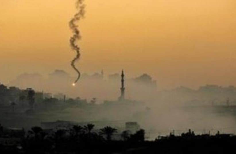 IAF fires flare airstrike Gaza 311 (photo credit: Reuterrs)