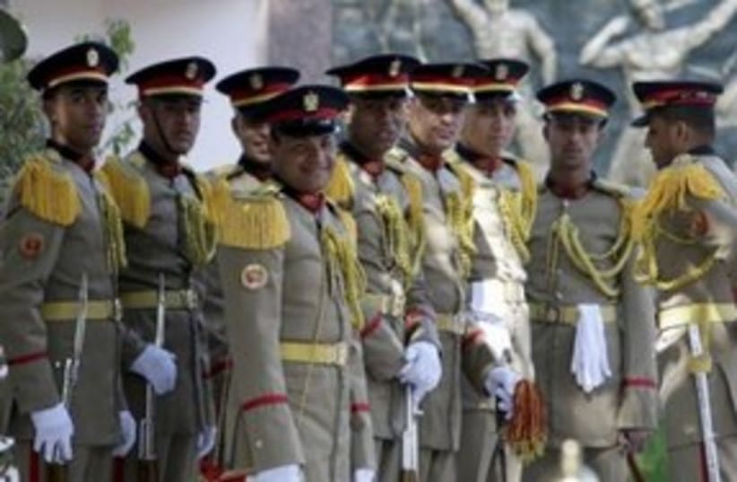 Egyptian honor guard in Cairo 311 (R) (photo credit: REUTERS/Amel Pain/Pool)