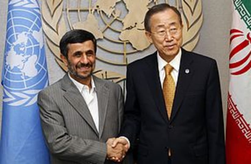 ahmadinejad ban ki-moon 311 (photo credit: REUTERS)