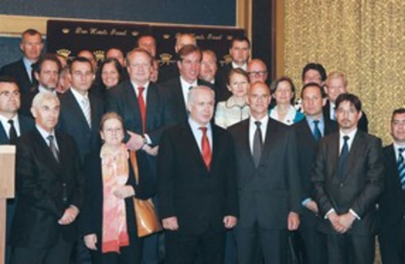 netanyahu with eu ambassadors_311 (photo credit: (Marc Israel Sellem/The Jerusalem Post))