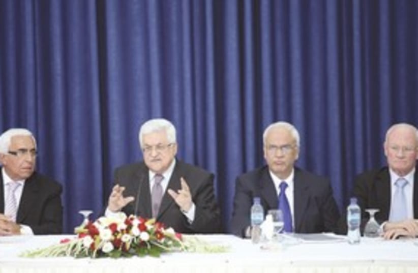 PA President Mahmoud Abbas meets with Israeli peace group 31 (photo credit: Marc Israel Sellem/The Jerusalem Post)