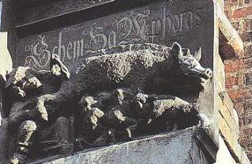 Wittenberg Church shows rabbi peering into sow's anus 311 (photo credit: Wikicommons )