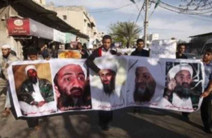 Bin Laden Rally Gaza 311 (photo credit: REUTERS)