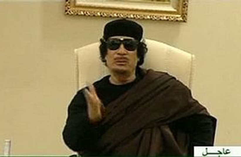 Gaddafi on state TV 311 (photo credit: REUTERS/Libyan TV)