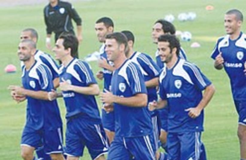 The Israeli national team players during a squad training session earlier in the week. (photo credit:  Adi Avishai)