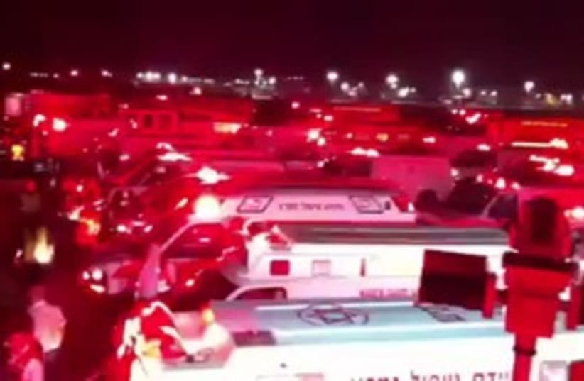MDA ambulances waiting at Ben Gurion airport 311 (photo credit: Courtesy MDA)