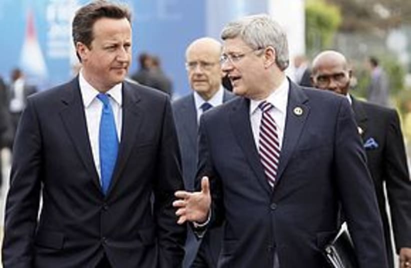 Canada PM Harper with British PM Cameron 311 (photo credit: REUTERS)