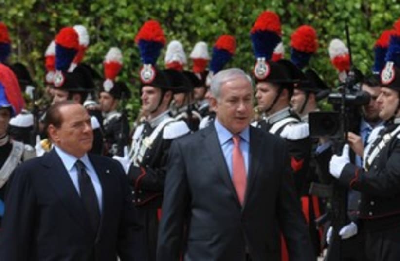 PM Binyamin Netanyahu and PM Berlusconi 311 (photo credit: Amos Ben-Gershom/GPO)