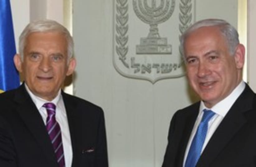 jerzy buzek and netanyahu_311 (photo credit: Moshe Milner / GPO)