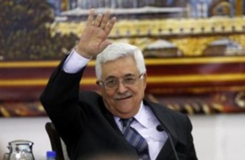 PA President Abbas at PLO Executive meeting 311 (R) (photo credit: REUTERS/Mohamad Torokman)