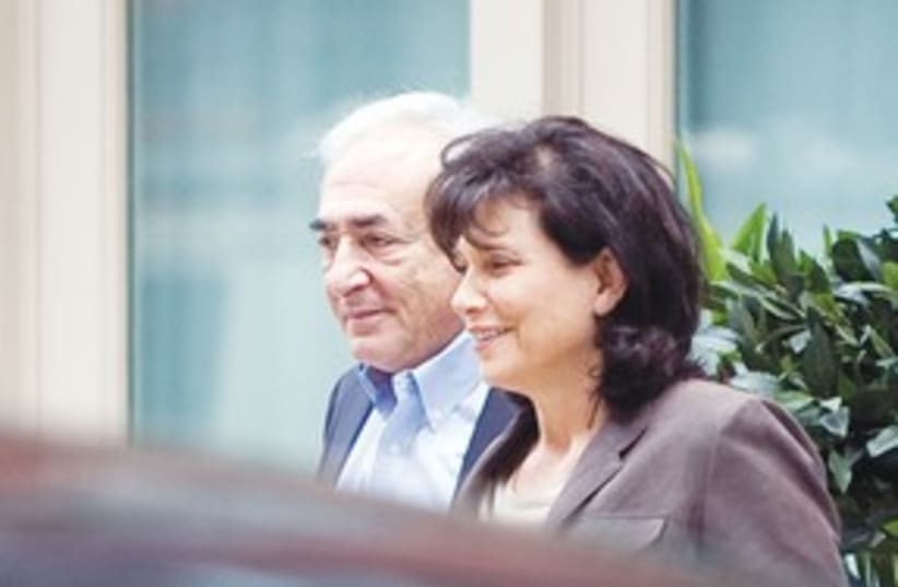 Dominique Strauss-Kahn and his wife in NY 311 (R) (photo credit: REUTERS)