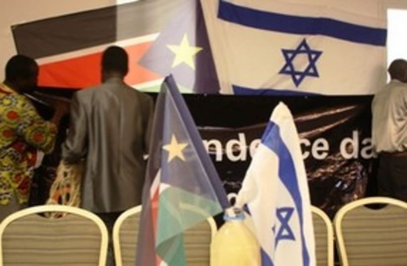 South Sudan Israel flags 311 (photo credit: Ben Hartman)