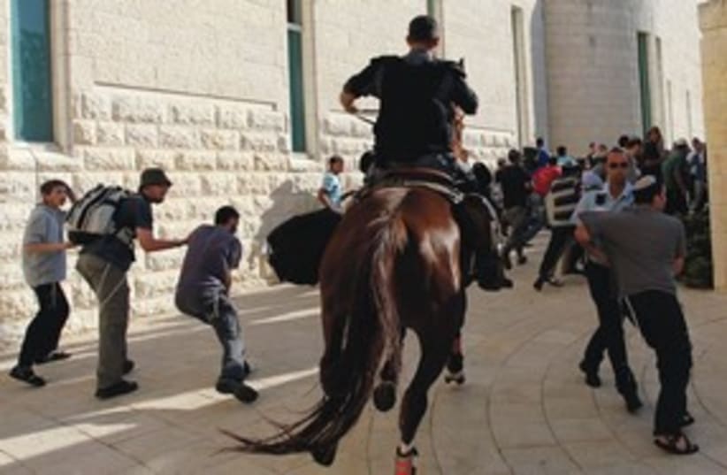 Torat Hamelech riots 311 (photo credit: Reuters)