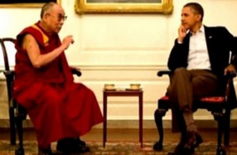 Dalai Lama Barack Obama 311 R (photo credit: REUTERS)
