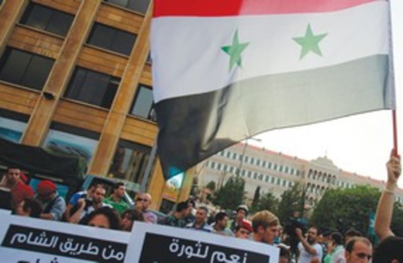 Syria protest Lebanon 311 (photo credit: REUTERS)