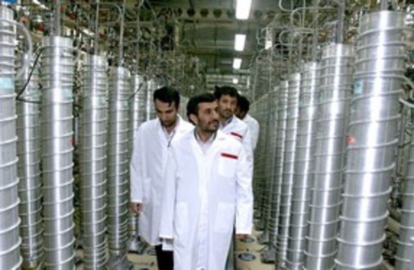 Iranian President Ahmadinejad at nuclear facility 311 (R) (photo credit: Ho New / Reuters)