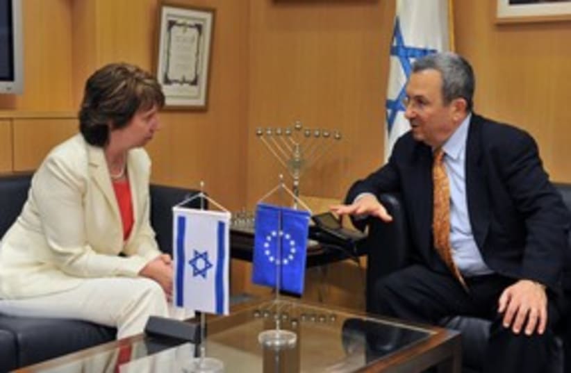 Catherine Ashton and Ehud Barak_311 (photo credit: Ariel Harmony / Defense Ministry)