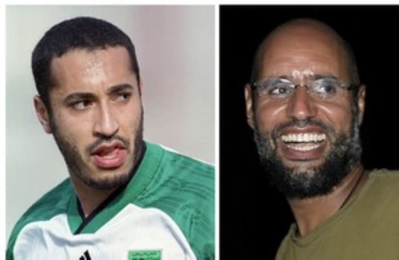Saadi and Seif al Islam Gaddafi 311 (photo credit: REUTERS)