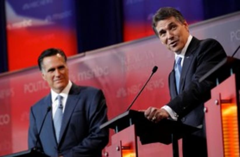 Perry and Romney 311 (photo credit: REUTERS)