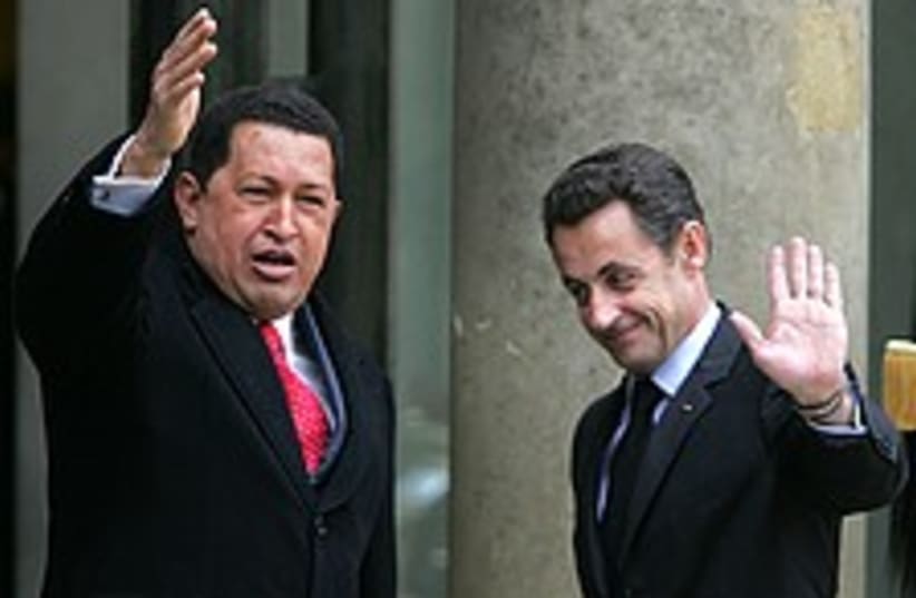 Chavez Sarkozy 224.88 (photo credit: AP)