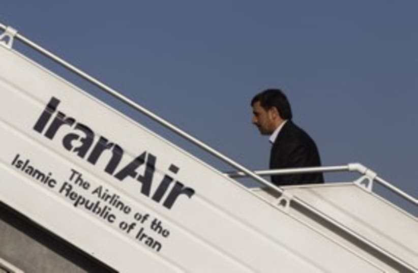 Ahmadinejad plane 311 (photo credit: REUTERS/Morteza Nikoubazl)