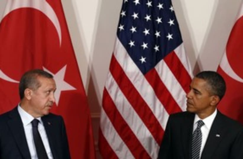 Erdogan Obama 311 (photo credit: REUTERS/Kevin Lamarque)