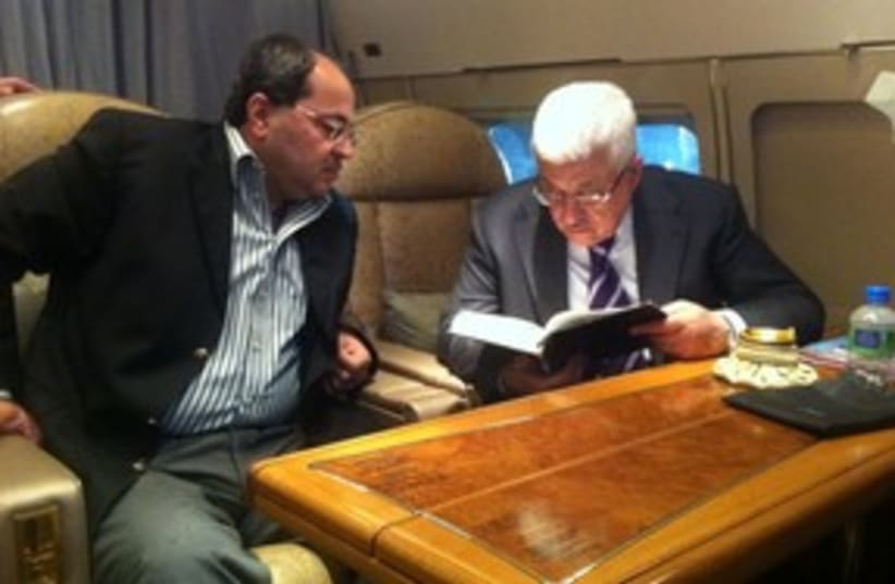 MK Ahmed Tibi and PA President Abbas 311 (photo credit: Courtesy: Tibi's Facebook page)