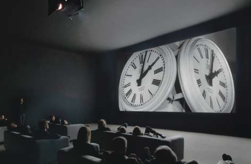Christian Marclay's The Clock Israel Musuem big (photo credit: Ben Westoby Courtesy: White Cube)