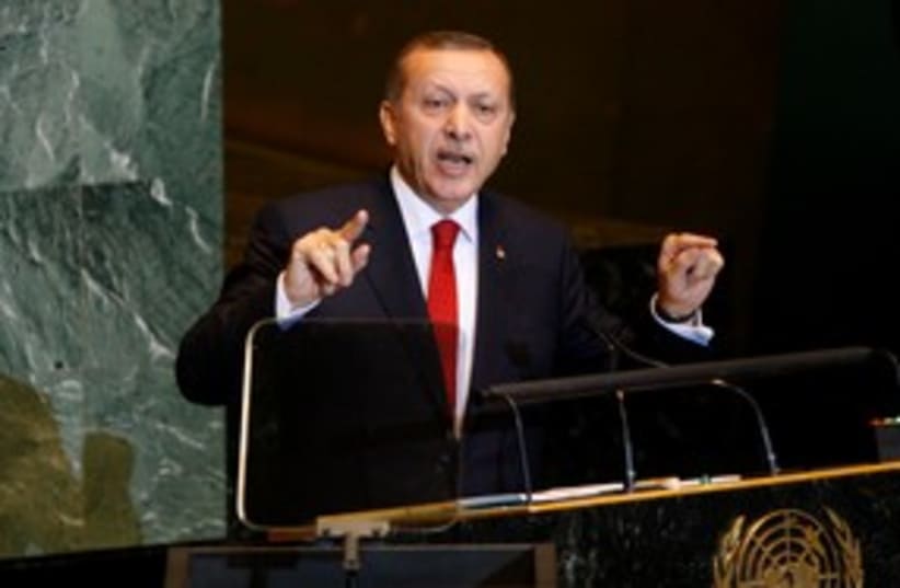 Erdogan at UNGA 311 (photo credit: REUTERS)
