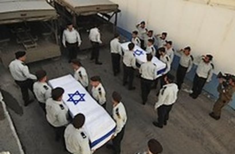 regev, goldwasser coffins (photo credit: IDF)