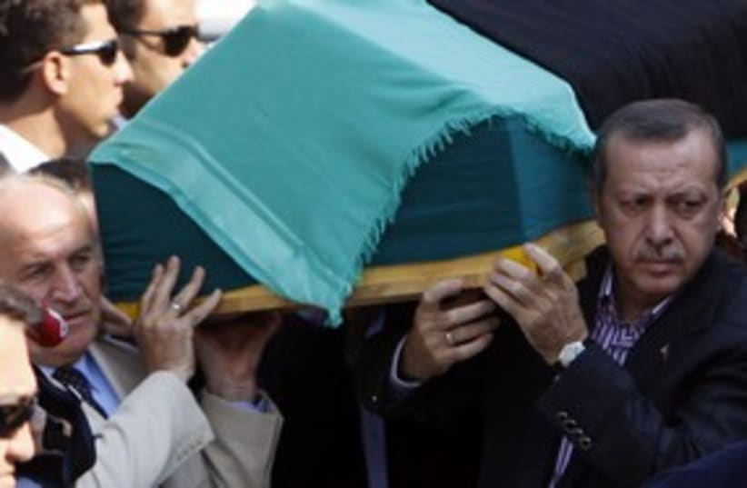 Erdogan's mother's coffin 311 R (photo credit: REUTERS/Osman Orsal)