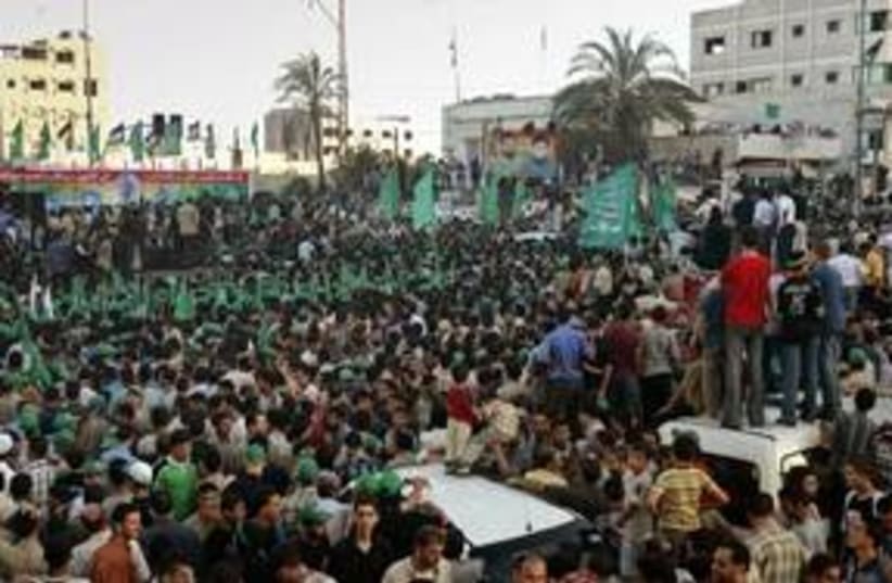 A Hamas parade in Gaza City 311 (R) (photo credit: REUTERS)