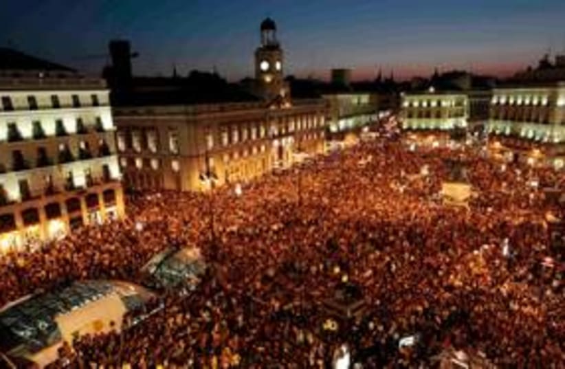 Demonstration in Madrid 311 (R) (photo credit: REUTERS/Susana Vera )