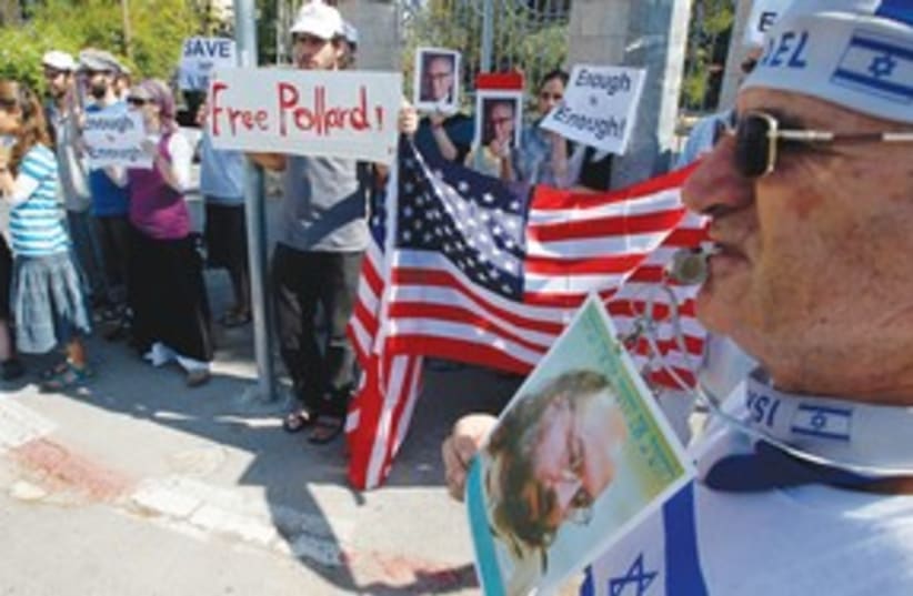 Pollard protest 311 (photo credit: Reuters)