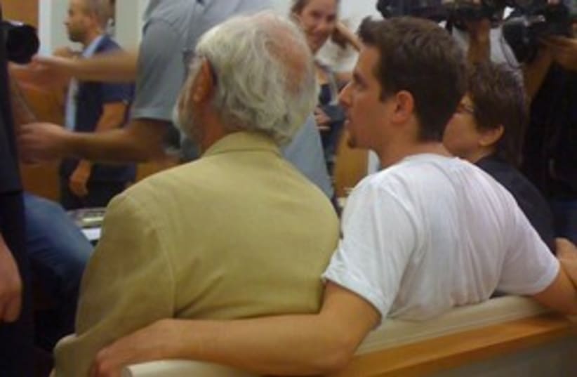 Tal Mor with his father Itzik in court 311 (photo credit: JOANNA PARASZCZUK)