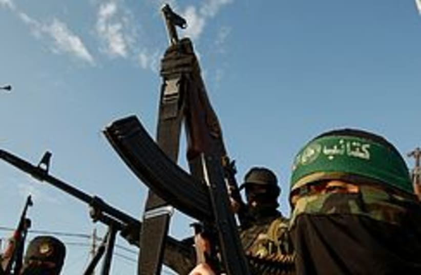 Hamas terrorists 260 (photo credit: REUTERS/Ibraheem Abu Mustafa)