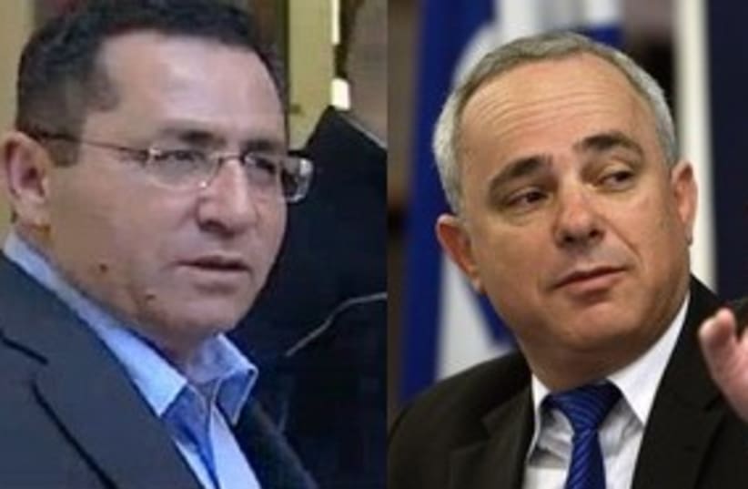 Histadrut Chairman Eini and Finance Minister Steinitz 311 (photo credit: Reuters and Channel 10)