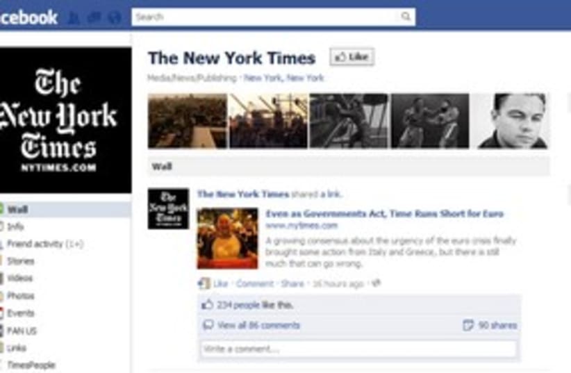 New york times on facebook  311 (photo credit: Screenshot)