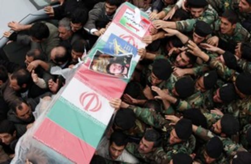 Funeral for Iranian officer killed in base explosion 311 (photo credit: REUTERS)