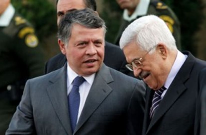 PA President Abbas and Jordan's King Abdullah II 311 (photo credit: REUTERS/Mohamad Torokman)